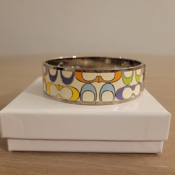 Coach Multicolor Enamel Wide Bangle Bracelet - Picture 3 of 9